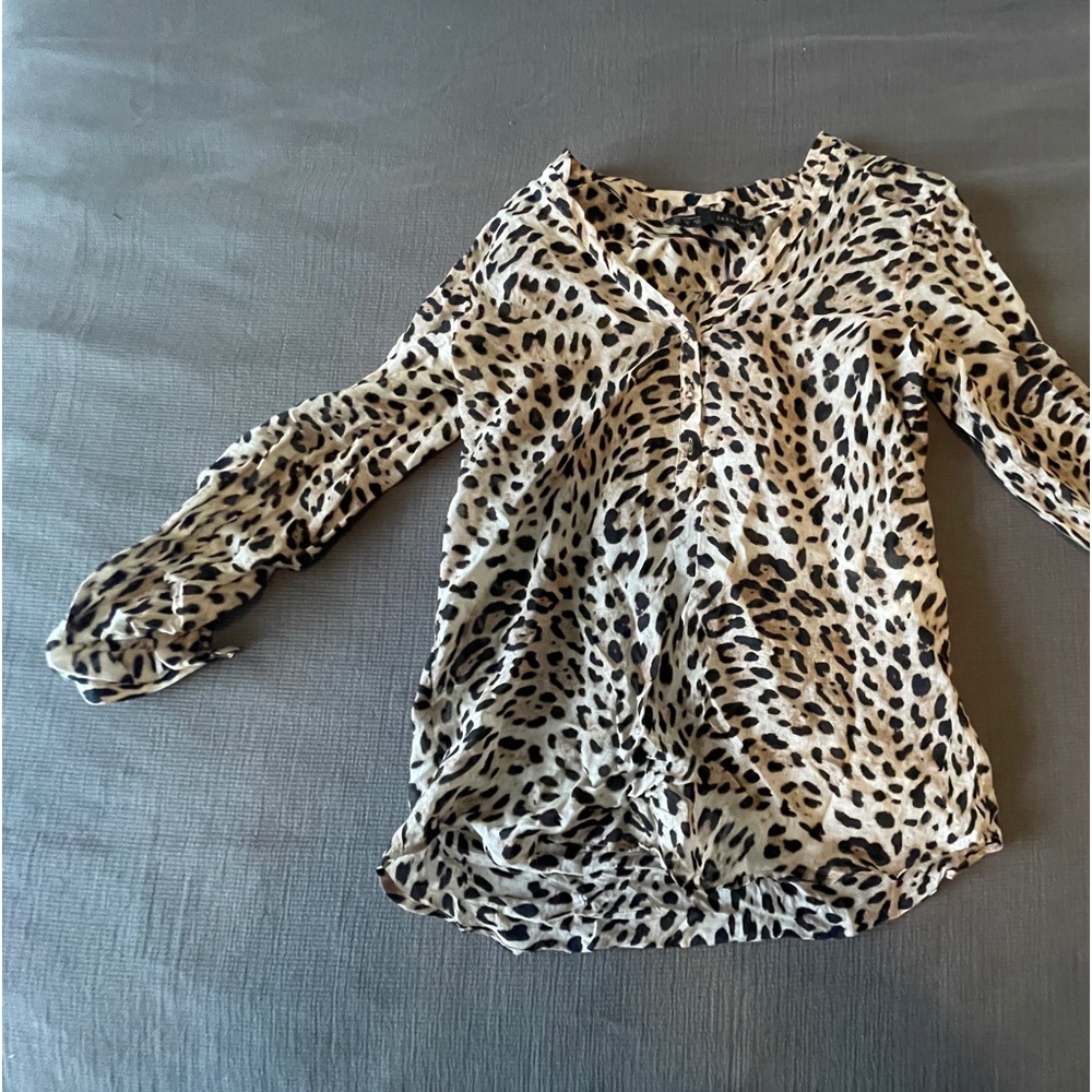 Zara leopard print blouse